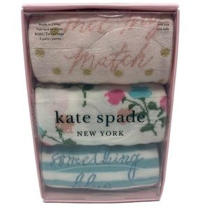 NEW Kate Spade Met My Match Wedding Crew Socks 3 Pack